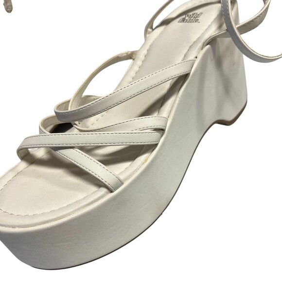 Wild Fable Women's Platform High Heel Sandals Ankle Strap Crisscross White 11 - Picture 4 of 12